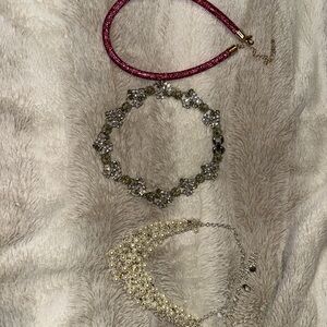 Elegant Silver and Pink Women's Jewelry Set